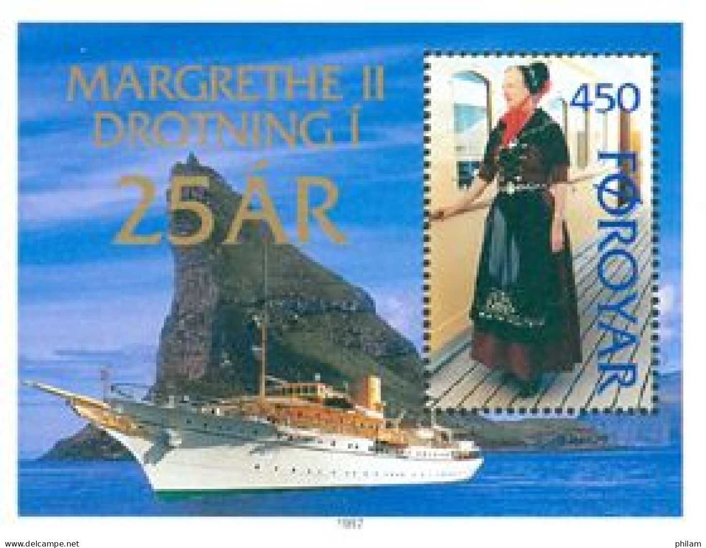 FEROES 1997 - 25 Ans De Règne De La Reine Margret II - BF - Faroe Islands