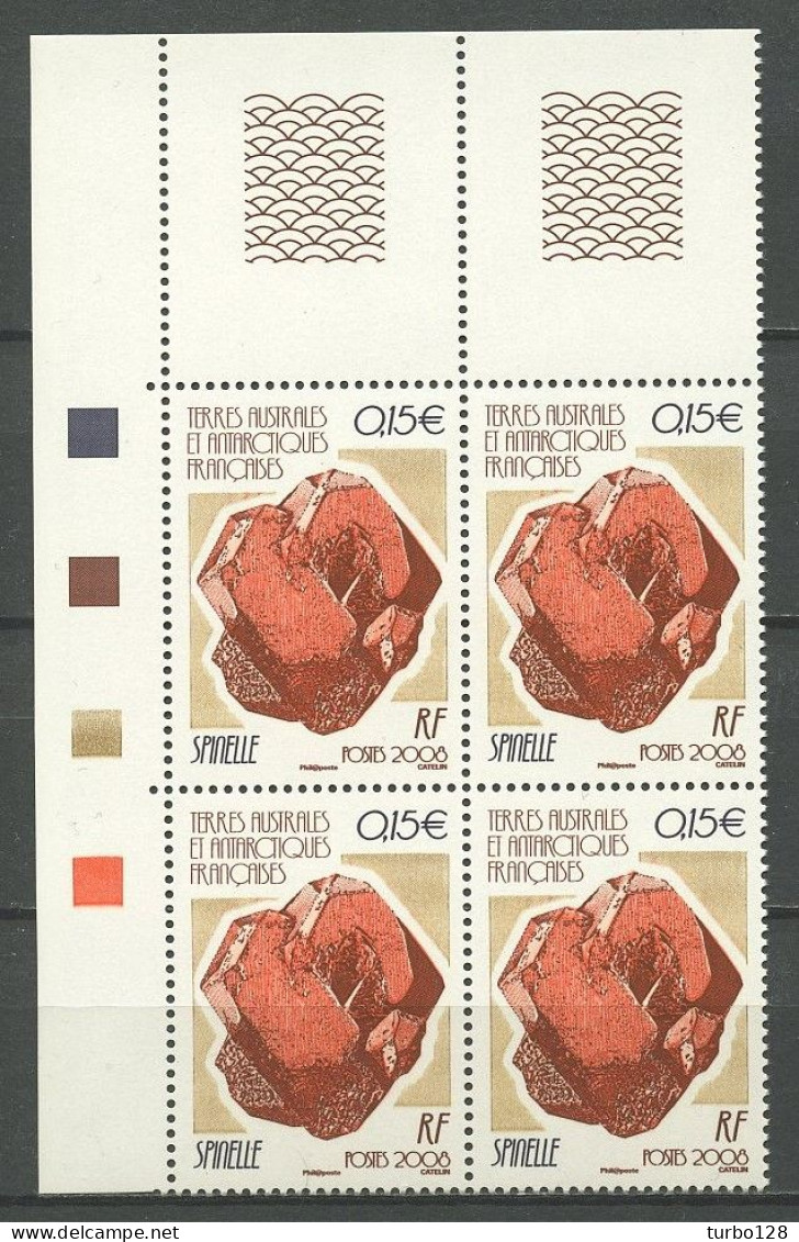 TAAF 2006  N° 499 ** Bloc De 4 Coin De Feuille Neuf MNH Superbe Minéraux  Minérals Géologie Spinelle - Unused Stamps