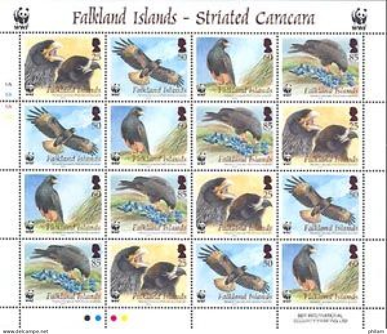 FALKLAND 2006 - W.W.F. - Faucon Austral - Falcoboenus Australis - Feuillet - Neufs