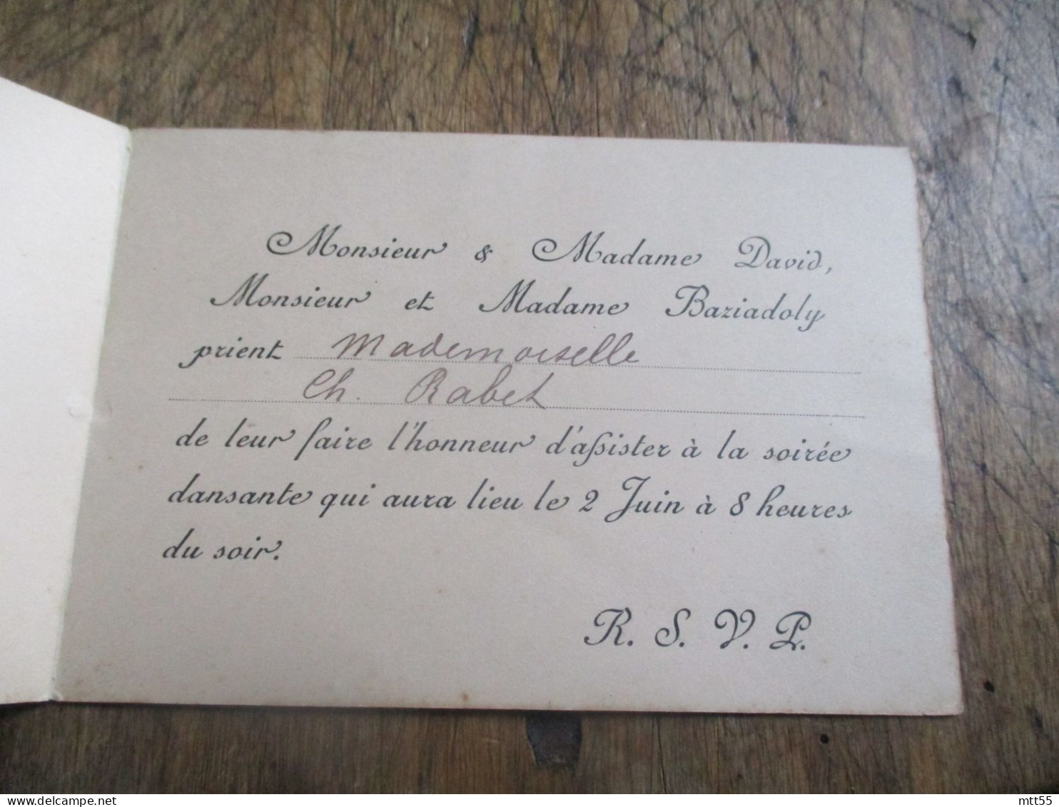 CHATEAU DAUZAC  MARGAUX 1887 FAIRE PART INVITATION DAVID BARIADOLY - Otros & Sin Clasificación