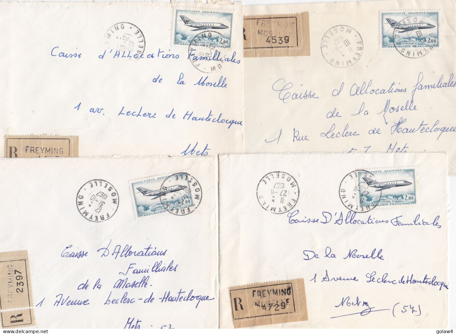 36979# LOT 19 LETTRES FRANCHISE PARTIELLE RECOMMANDE Obl FREYMING MOSELLE 1967 1968 Pour METZ 57 - Briefe U. Dokumente