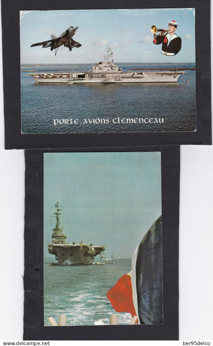 PORTE-AVION  CLEMENCEAU 4 CARTES POSTALES AYANT VOYAGEES + 15 ENVELOPPES - Cachets Commémoratifs