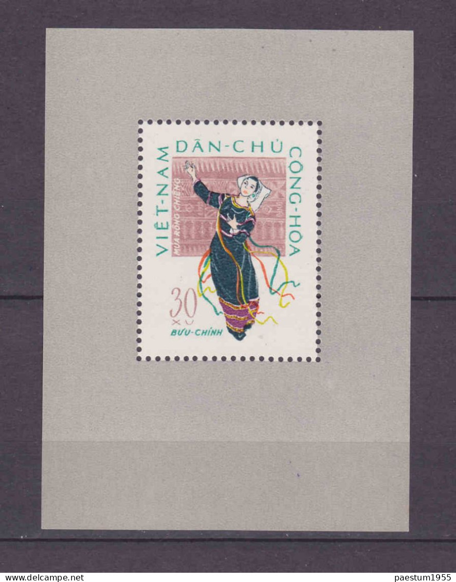 Feuillet Neuf** Dentelés Viêt-Nam Du Nord Vietnam 1962 Danse Populaire BF6 BL6 - Viêt-Nam