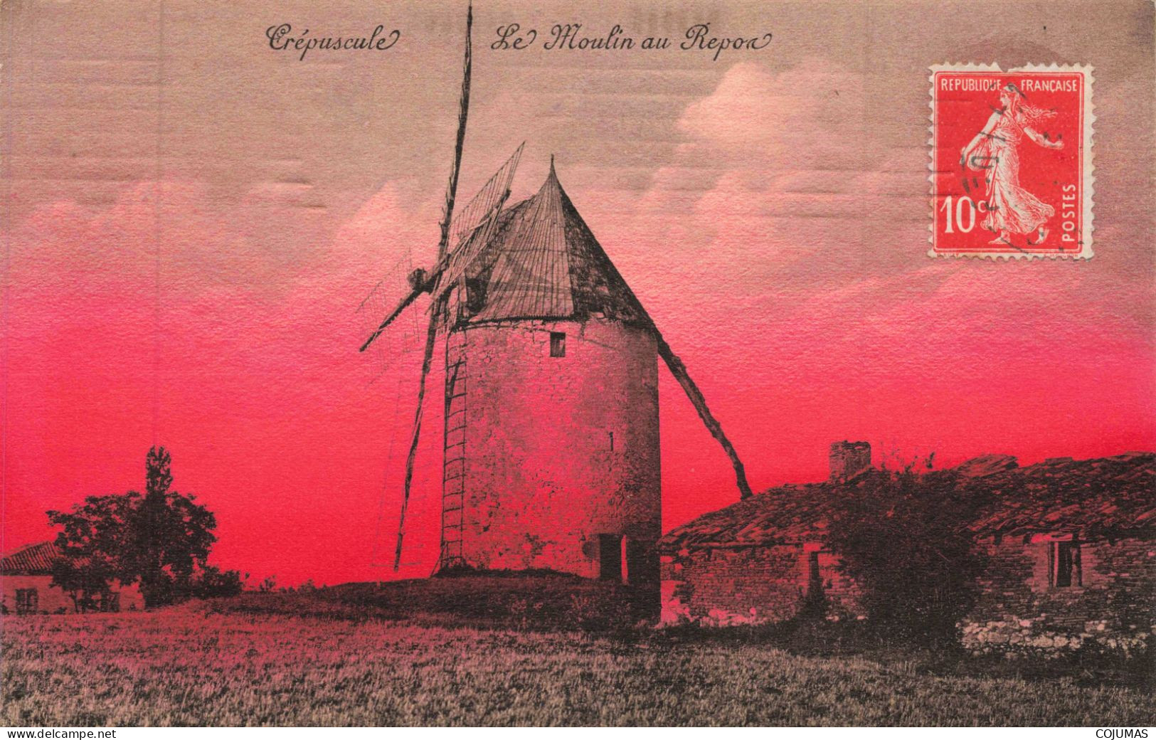 A IDENTIFIER _S28556_ Crépuscule - Le Moulin Au Repos - A Identifier
