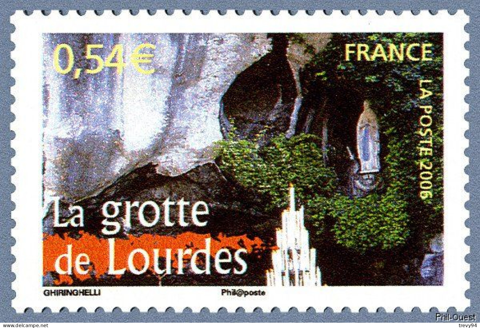 Timbre De 2006 - Portraits De Régions N°8 - La France à Vivre Grotte De Lourdes - N° 3950 - Unused Stamps
