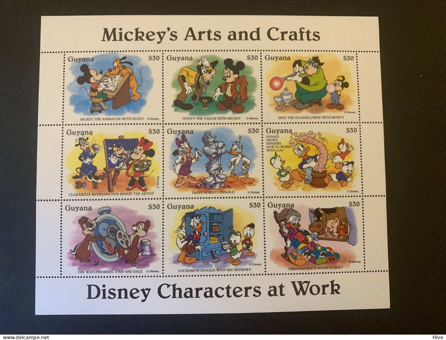 Guyana 1995 Mickey's Arts And Crafts Disney Characters At Work MNH - Disney