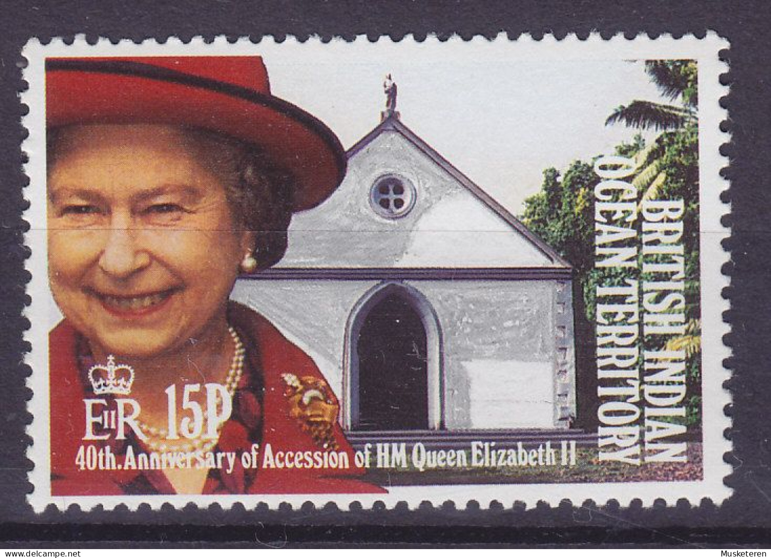 British Indian Ocean Territory BIOT 1992 Mi. 119, 15p. 40th Anniversary Assension Queen Elizabeth II., MNH** - Territoire Britannique De L'Océan Indien