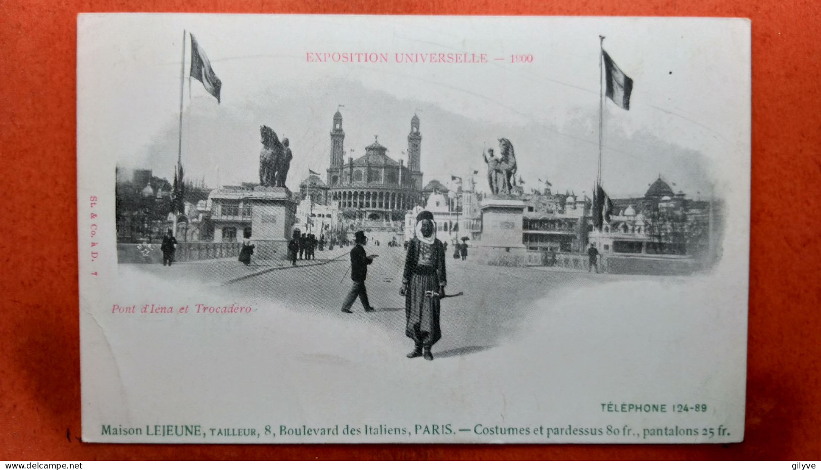 CPA (75)  Exposition Universelle 1900. Pont D'Iéna Et Trocadéro.. Publicité En Bas. Maison LEJEUNE. (7A.644) - Ausstellungen