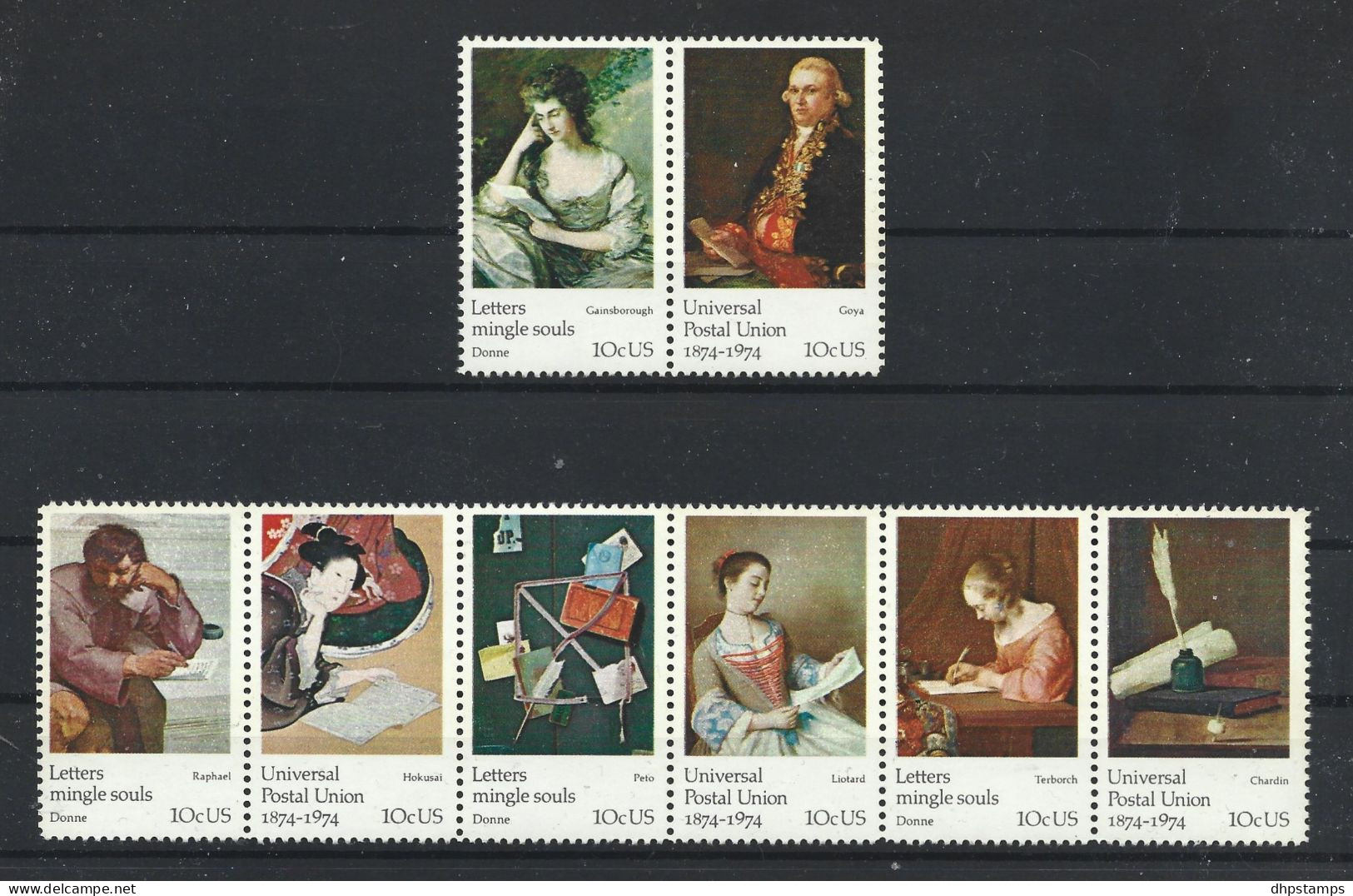 USA 1974 Paintings Strip+Pair Y.T  1017/1024 ** - Unused Stamps