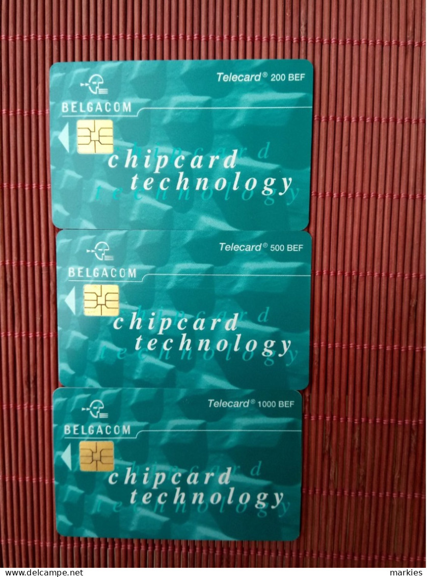 Set Technology 3 Cards  200 BEF500 BEf+1000BEF Very Hard To Find In Used Condition Rare  RRRR - Mit Chip