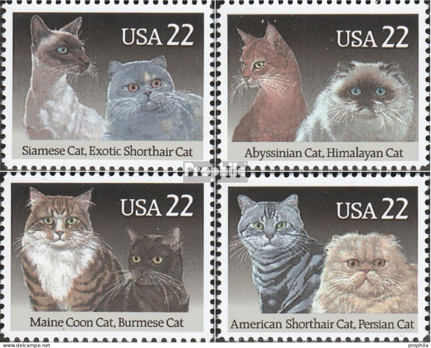 USA 1965-1968 (kompl.Ausg.) Postfrisch 1988 Katzenrassen - Unused Stamps