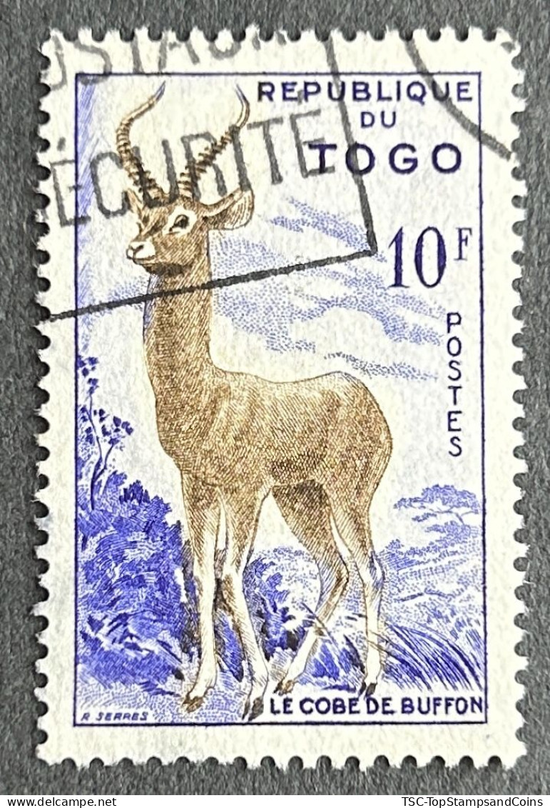 FRTG0287U - Local Motives - Antelope - 10 F Used Stamp - Republique Du Togo - 1959 - Oblitérés