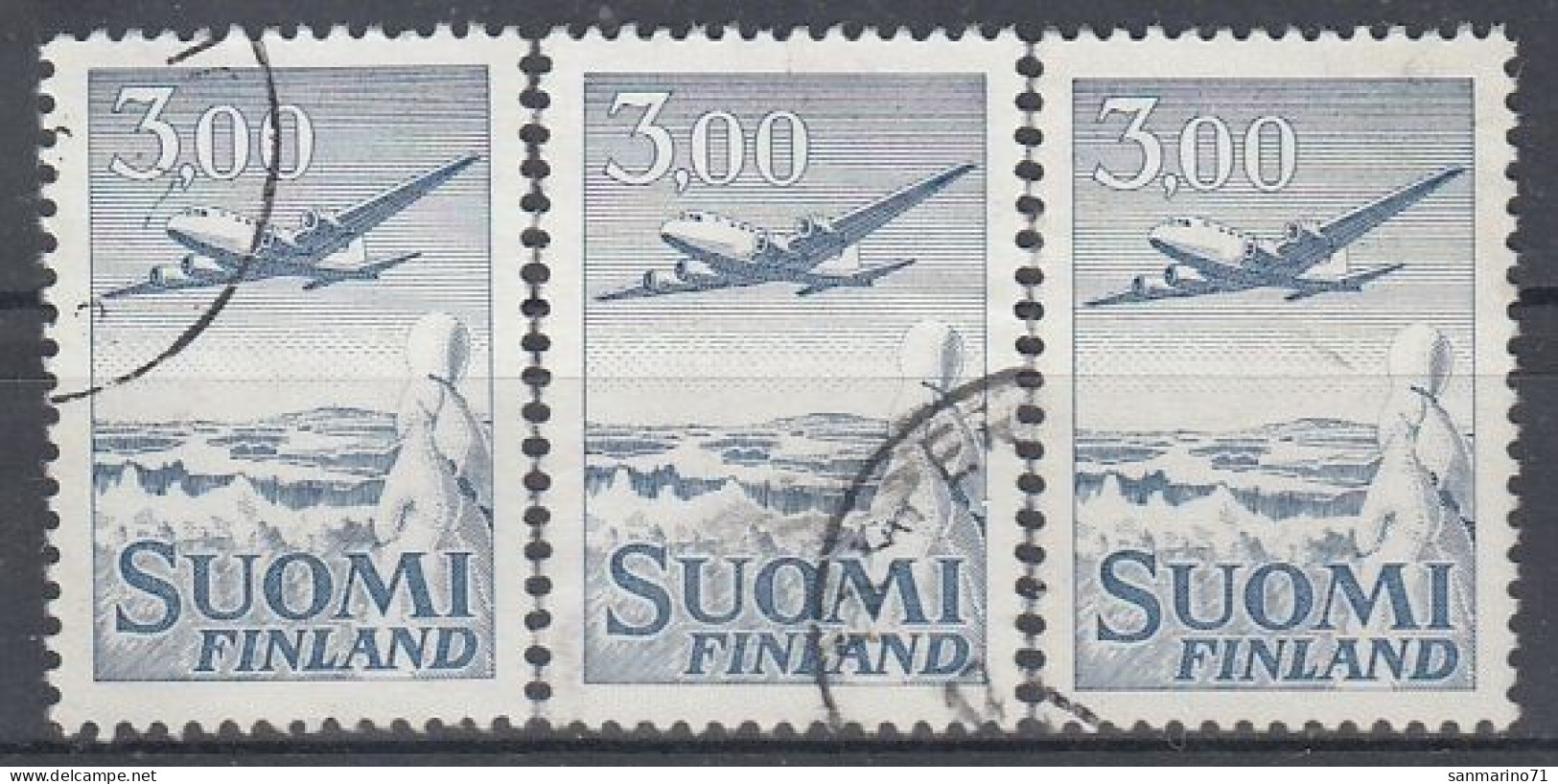 FINLAND 579,used,falc Hinged - Airplanes