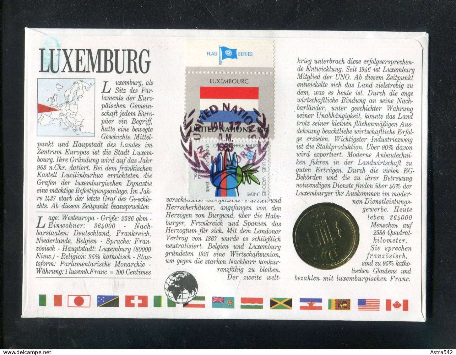 "LUXEMBURG" 1984, Numis-Brief (A1233) - Cartas & Documentos