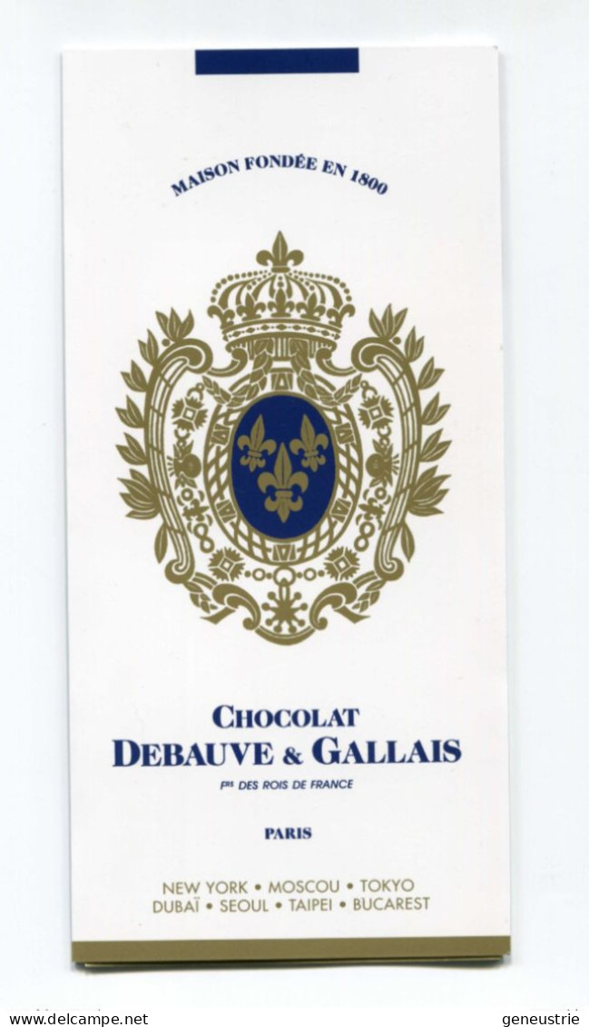 Plaquette Publicitaire (3 Volets) "Chocolaterie Debauve Et Gallais, Fournisseurs Des Rois De France" Paris Chocolat - Lebensmittel