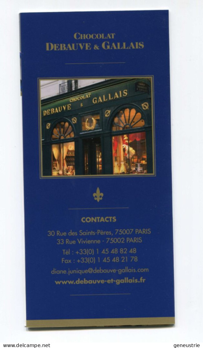 Plaquette Publicitaire (3 Volets) "Chocolaterie Debauve Et Gallais, Fournisseurs Des Rois De France" Paris Chocolat - Levensmiddelen