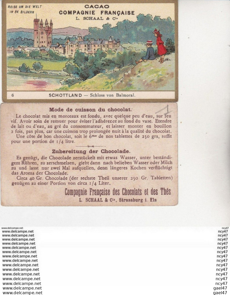 CHROMOS. Cacao Compagnie Française L. Shaal & Cie. Schottland.  Schloss Von Balmoral. ...U589 - Sonstige & Ohne Zuordnung