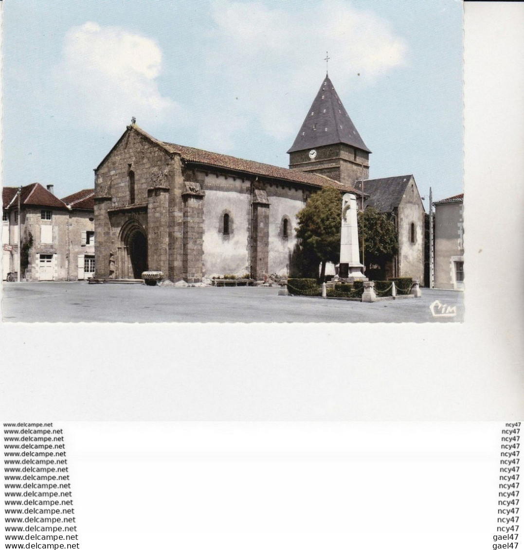 CPSM/gf (87) BUSSIERE-POITEVINE.  L'église, Monument Aux Morts, Horloge ...U295 - Iglesias Y Catedrales