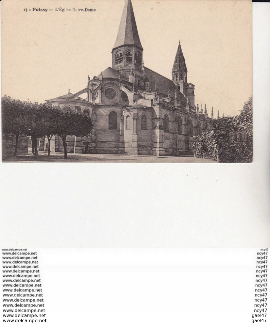 CPA (78) POISSY.  L'église Notre-Dame ....U562 - Eglises Et Cathédrales