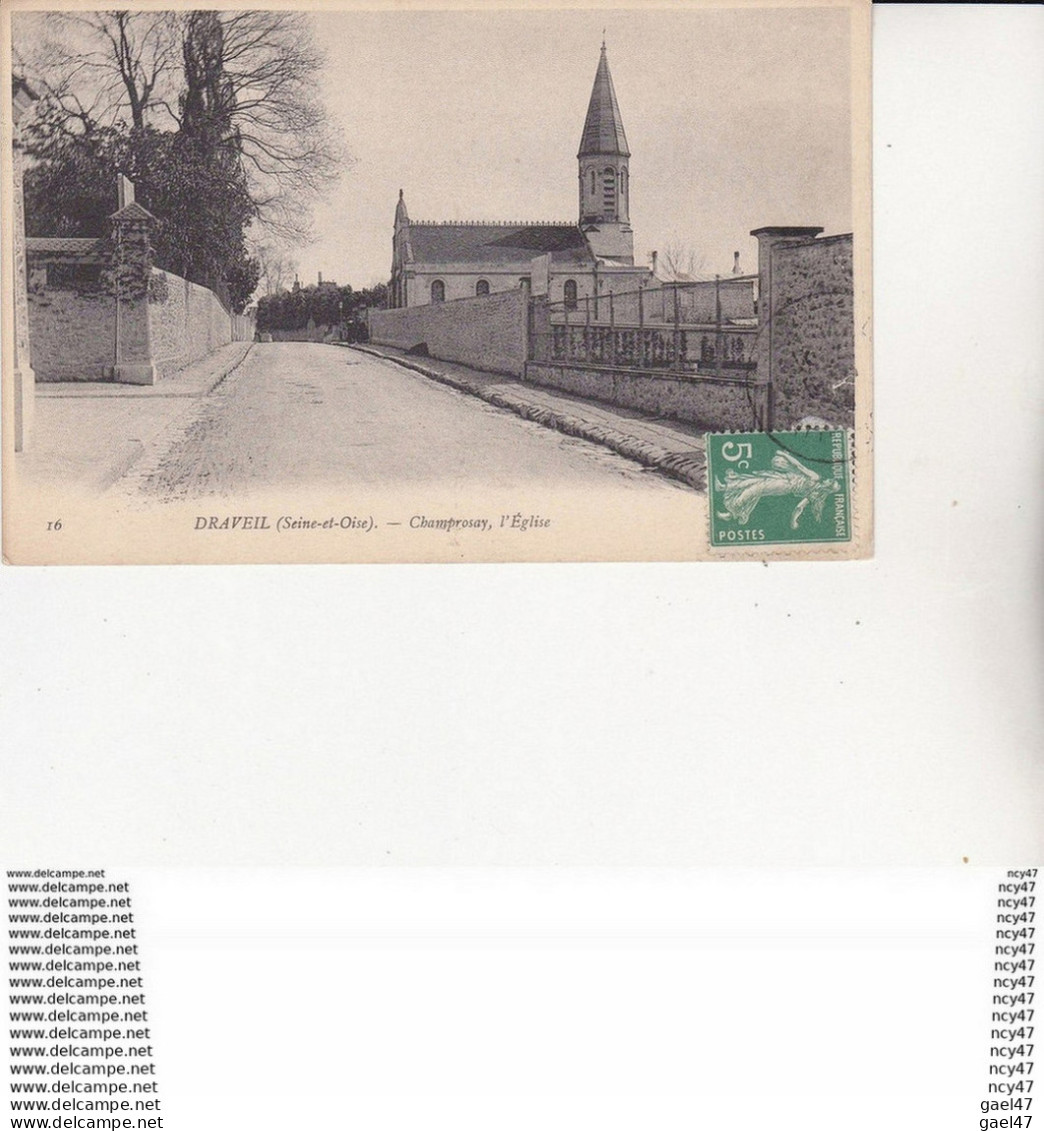 CPA (91) DRAVEIL.  Champrosay, L'église...U559 - Kirchen U. Kathedralen