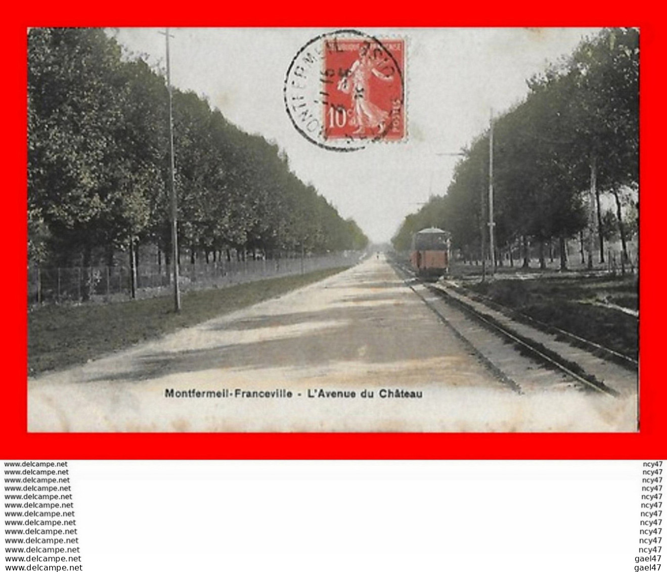 CPA (93)  MONTFERMEIL-FRANCEVILLE.  L'Avenue Du Château, Tramway...S1974 - Montfermeil