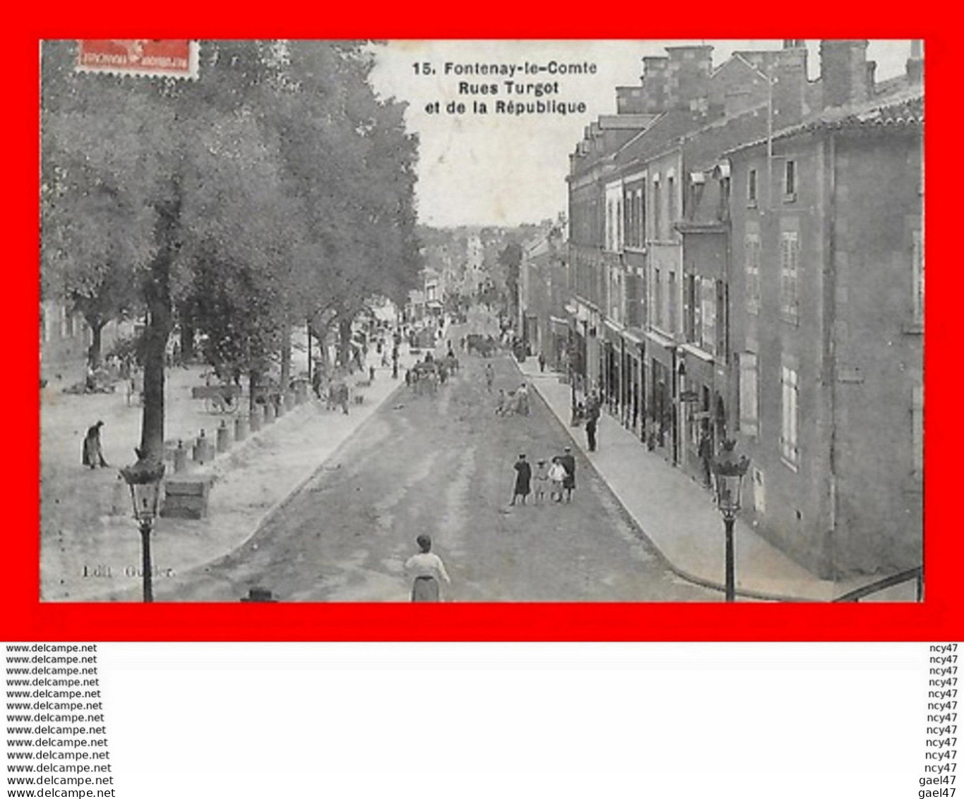 CPA (85) FONTENAY-le-COMTE.  Rues Turgot Et De La République, Animé...S1949 - Fontenay Le Comte