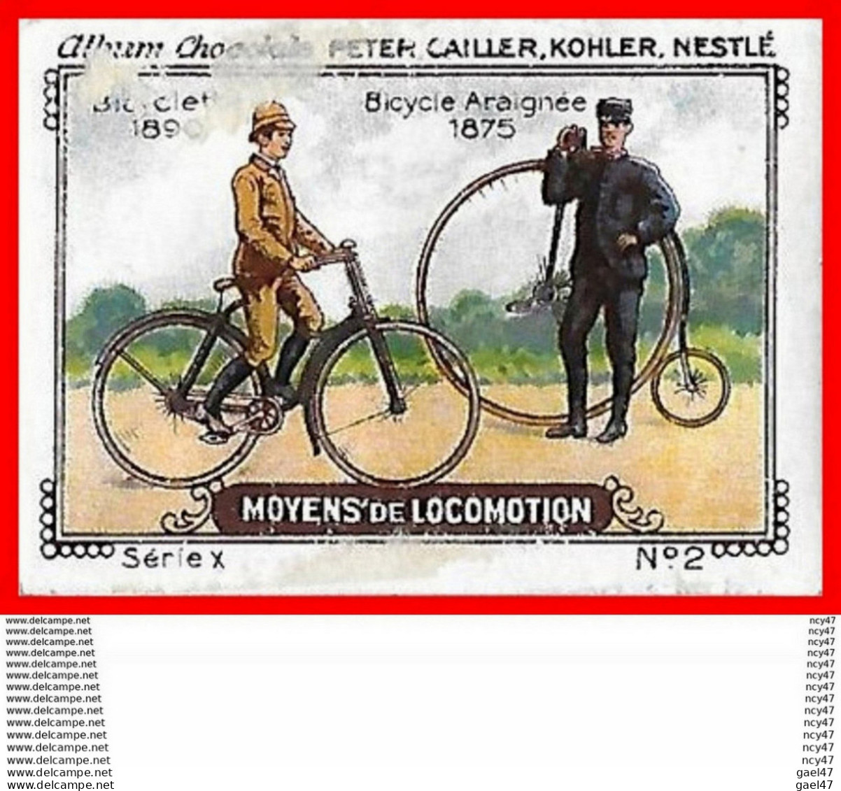 CHROMOS. Chocolat NESTLE. Velo  Moyens De Locomotion...S1131 - Nestlé