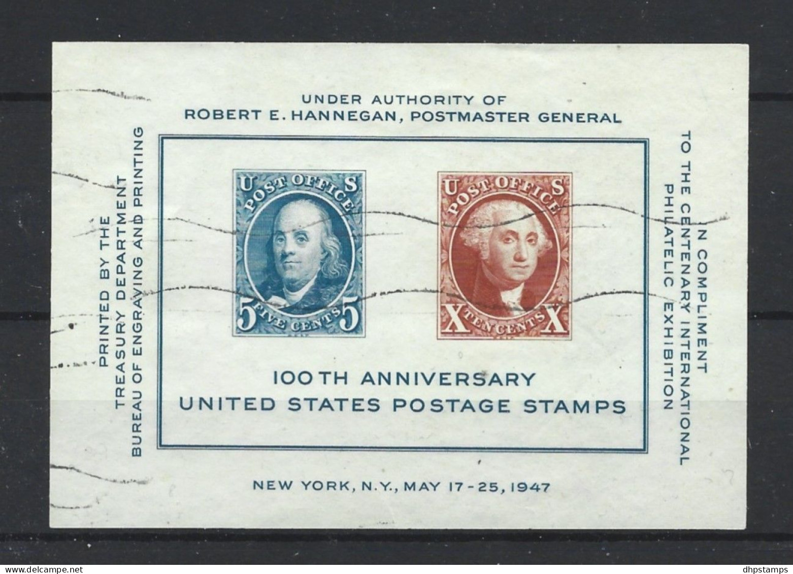 USA 1947 1st Stamps Centenary Y.T. BF 5 (0) - Blocks & Kleinbögen