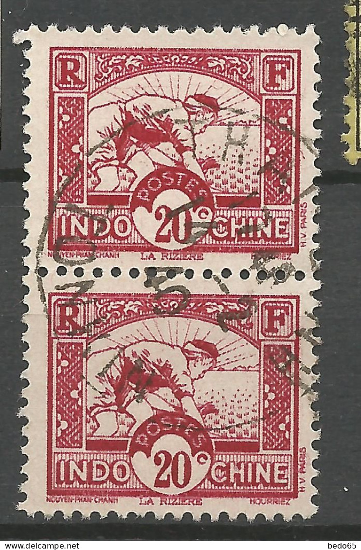 INDOCHINE  N° 163a Paire Type II OBL / Used - Usados