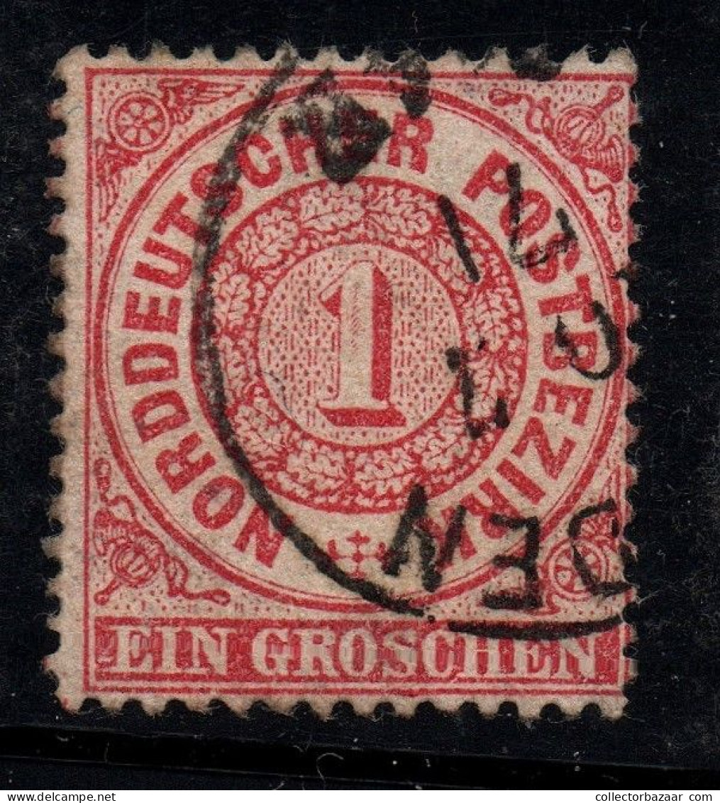 Germany North German Confederation Stamp #16 Variety Thin Boxed Margin Border - Oblitérés