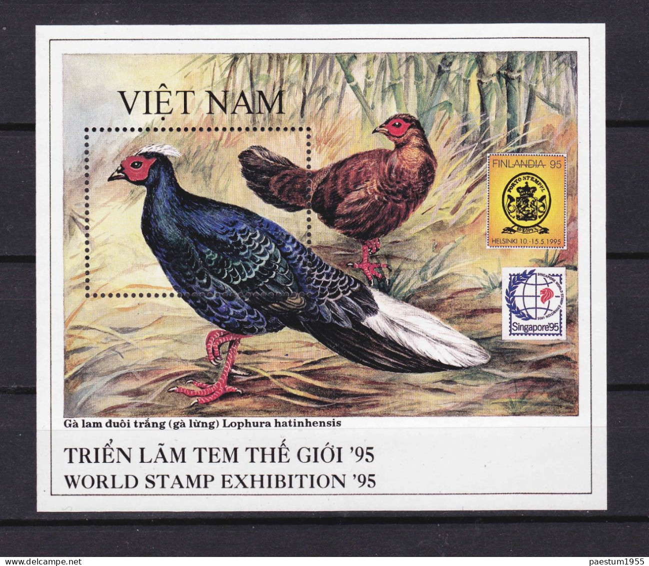 Feuillet Neuf** MNH 1995 Viêt-Nam Vietnam OISEAUX Exposition Internationale Philatélique " Finlandia'95 " "Singapore'95" - Viêt-Nam