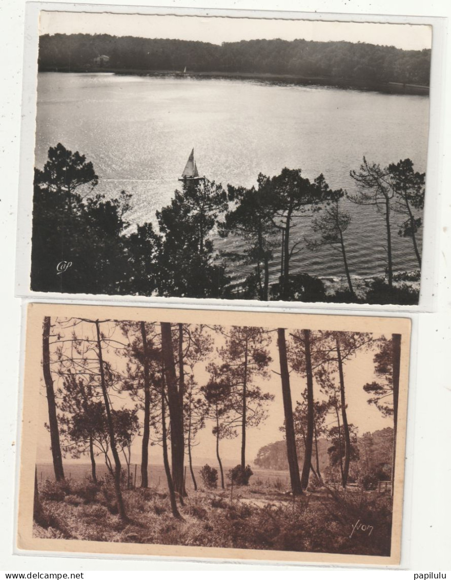 22 DEPT 40 : Lot De Deux Cartes D'Hossegor Le Lac Vu De Super Hossegor & La Foret En Bordure Du Lac - Hossegor