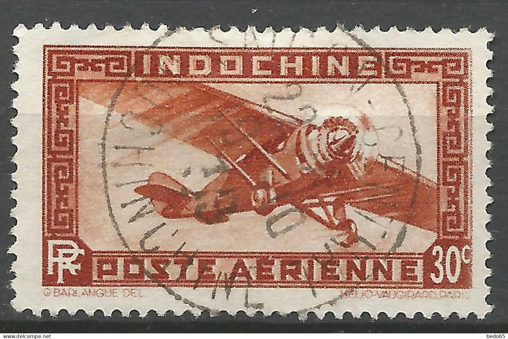 INDOCHINE PA N° 7 CACHET SAIGON CENTRALE / Used - Poste Aérienne