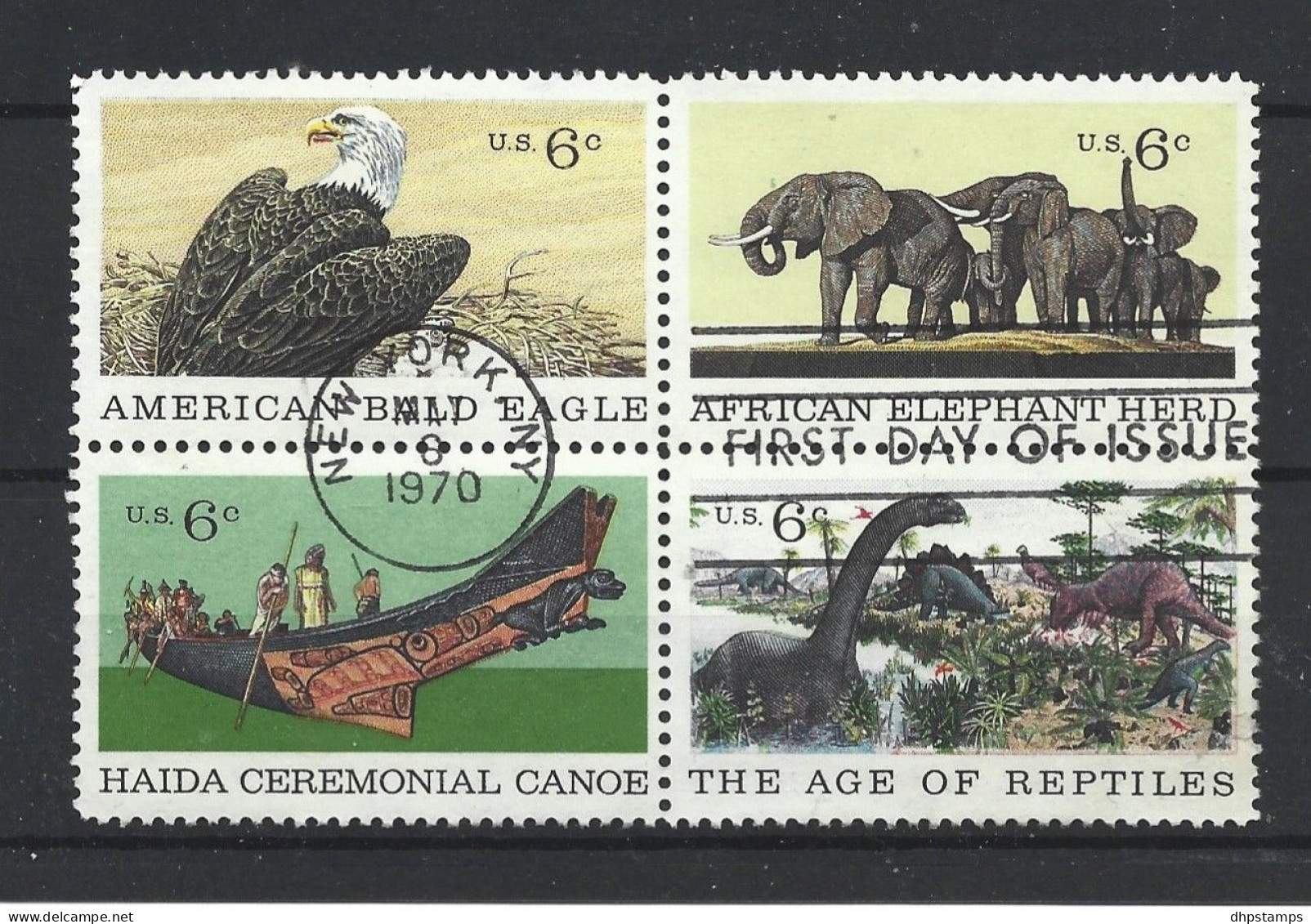USA 1970 Natural History Museum 4-blok Y.T. 890/893 (0) - Used Stamps