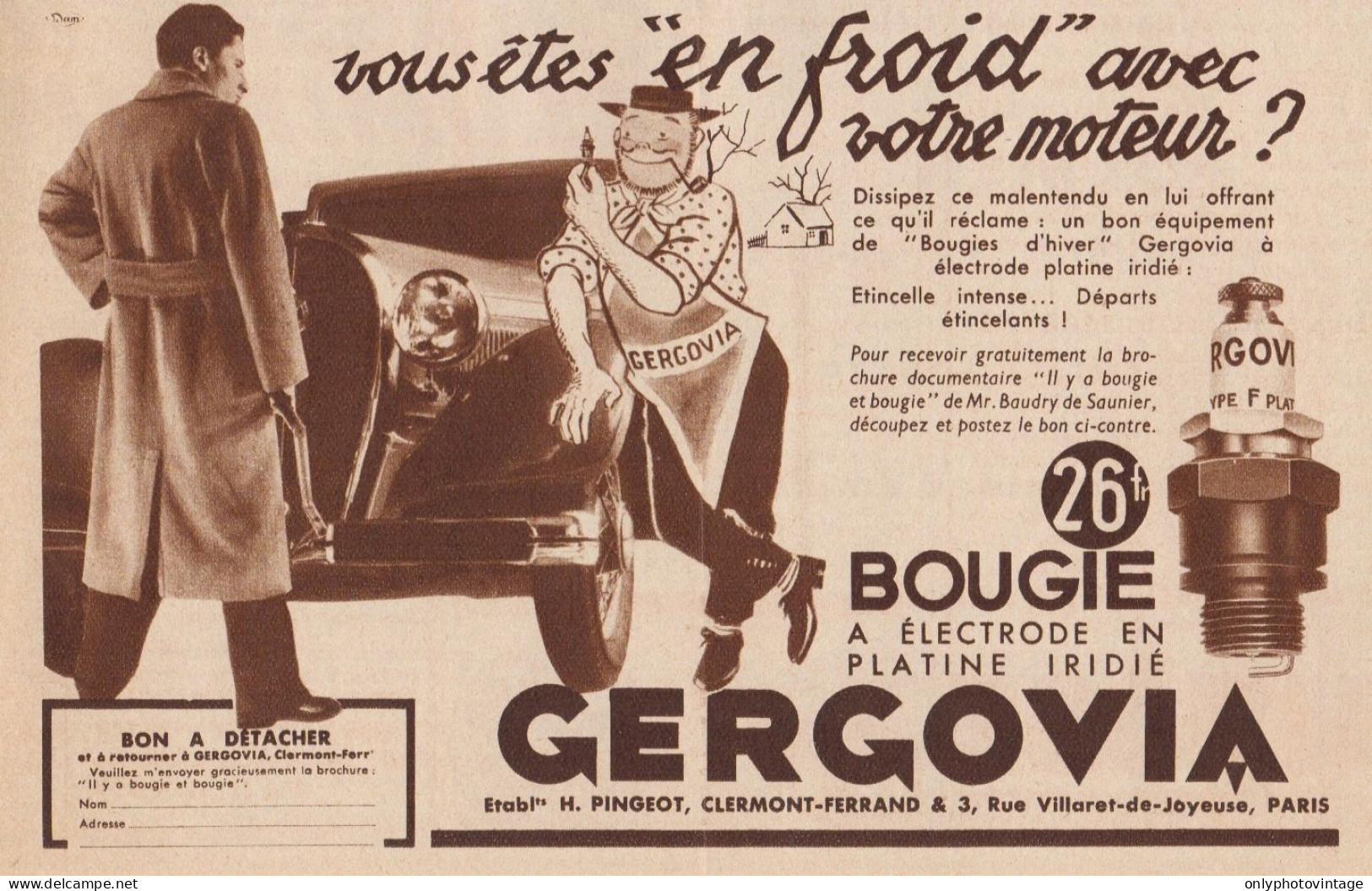 Bougie GERGOVIA - Pubblicità D'epoca - 1935 Old Advertising - Pubblicitari