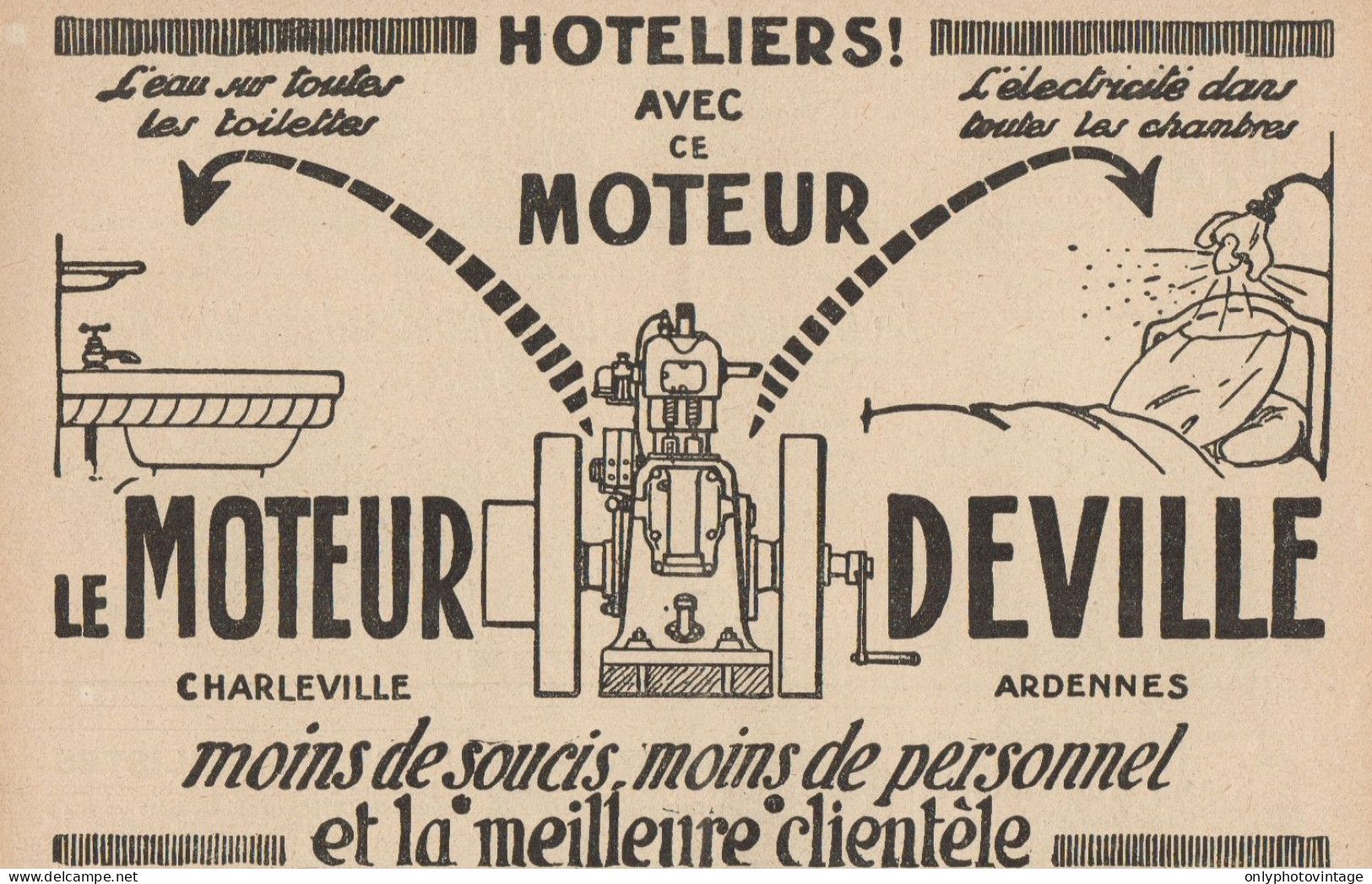 Moteur DEVILLE - Pubblicità D'epoca - 1922 Old Advertising - Pubblicitari