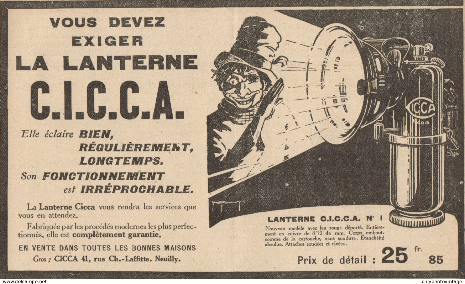 Lanterne C.I.C.C.A. - Pubblicità D'epoca - 1922 Old Advertising - Publicidad