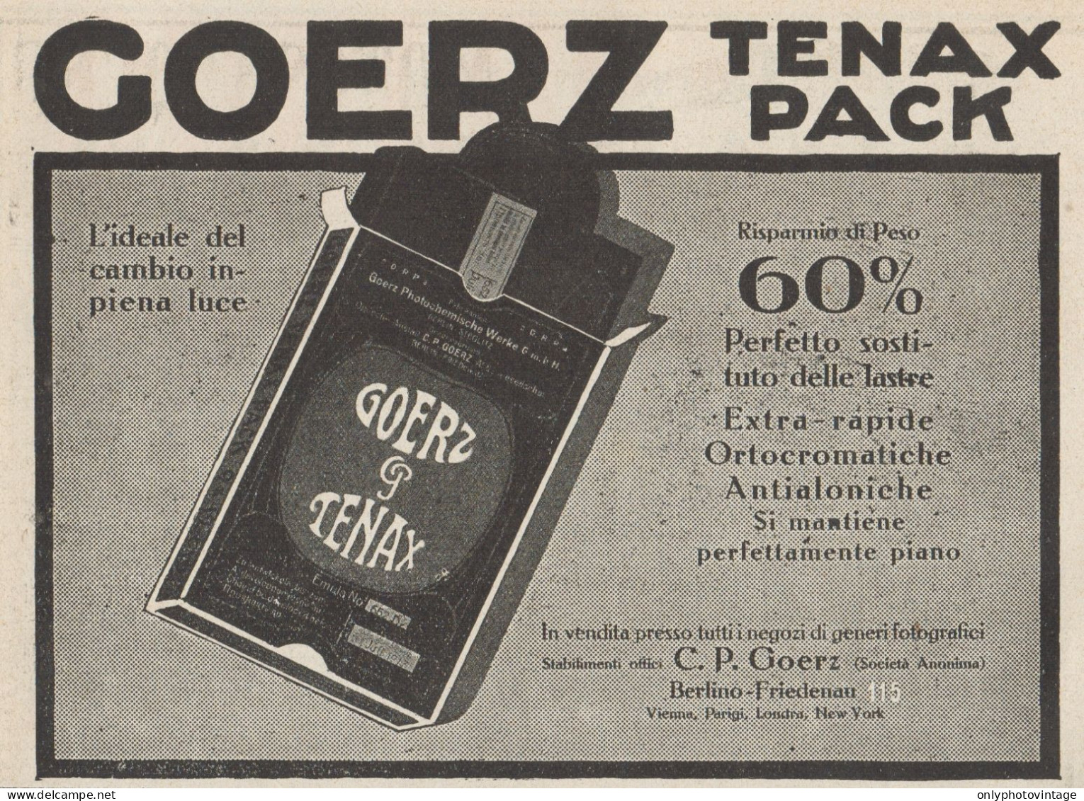 GOERZ Tenax Pack - Pubblicità D'epoca - 1913 Old Advertising - Pubblicitari