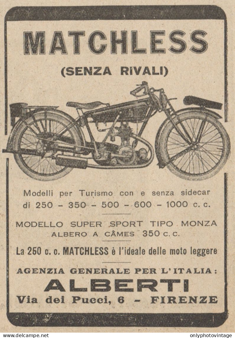 Moto MATCHLESS - Pubblicità D'epoca - 1927 Old Advertising - Pubblicitari