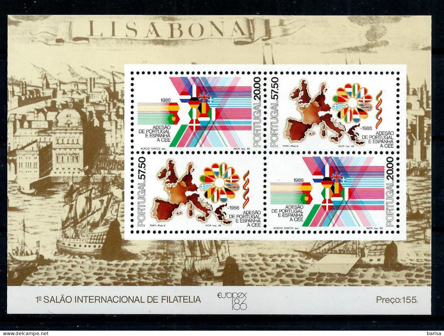 Portugal 1986: Europex '86 -  Accession Of Portugal And Spain To C.E.E. ** (MNH) - Europese Gedachte