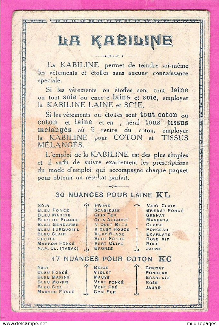 Calendrier 1915 2 Volets Teinture La Kabiline - Tamaño Pequeño : 1901-20