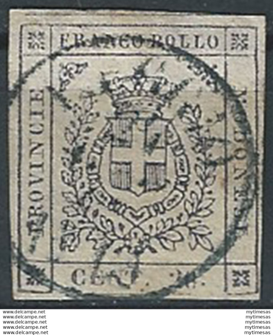 1859 Modena 20c. Ardesia Violaceo Canceled Sassone N. 15 - Modena