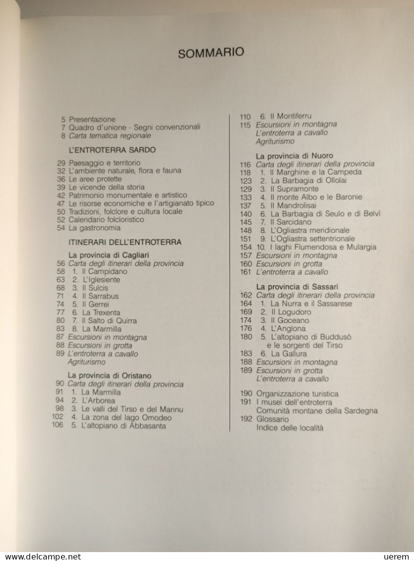 1989 Sardegna Entroterra AA.VV- Guida Dell'entroterra Sardo Novara, De Agostini 1989 - Alte Bücher