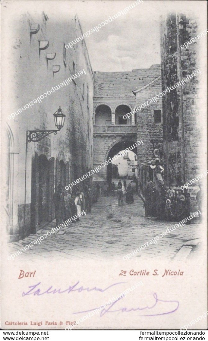 Af787 Cartolina Bari Citta' 20 Cortile S.nicola 1908 - Bari