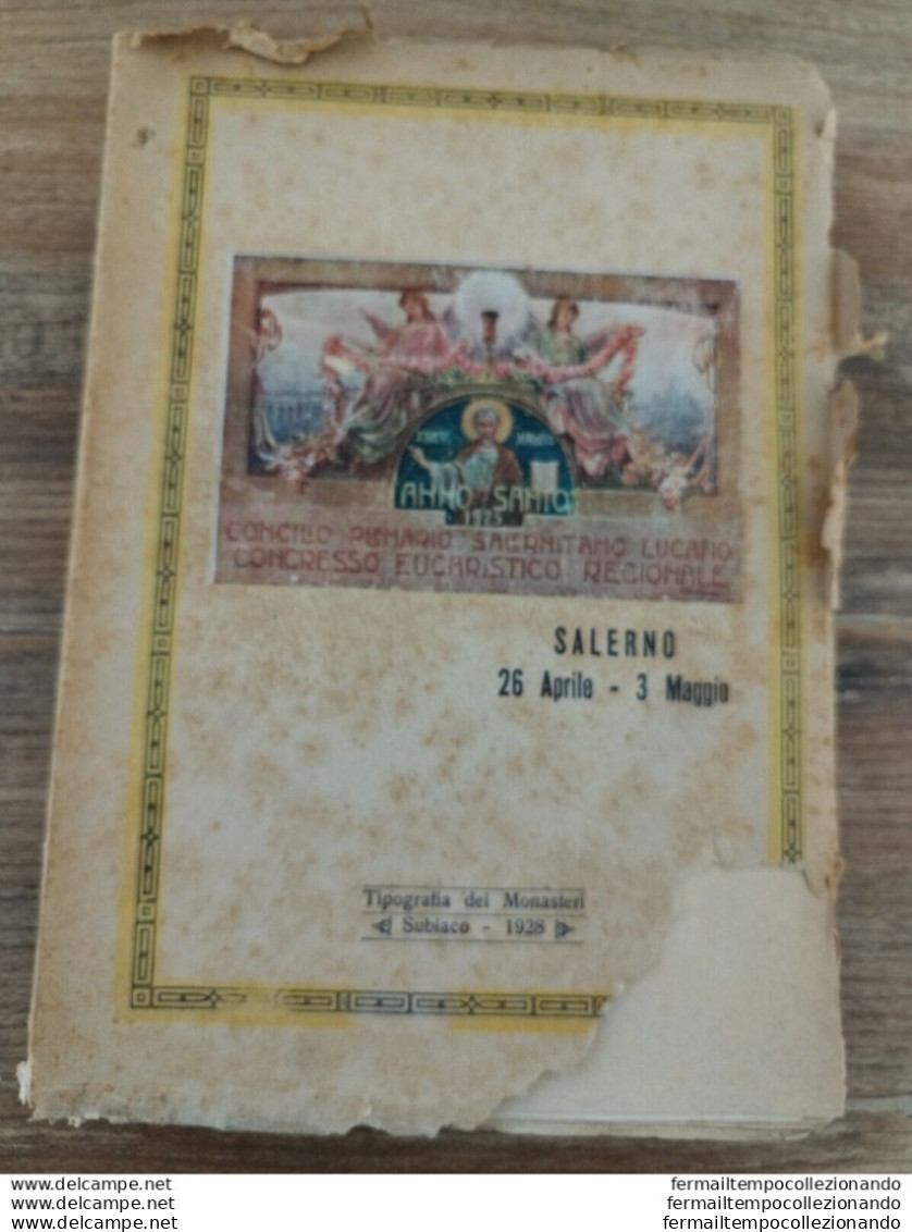 Bn Libro Salerno Citta' Congresso Eucaristico Regionale 1925  Raro - Andere & Zonder Classificatie