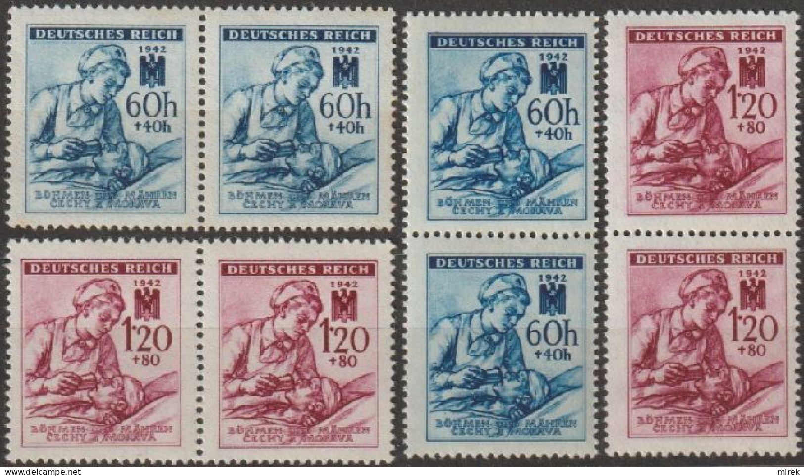 03/ Pof. 100-101, Pairs - Unused Stamps