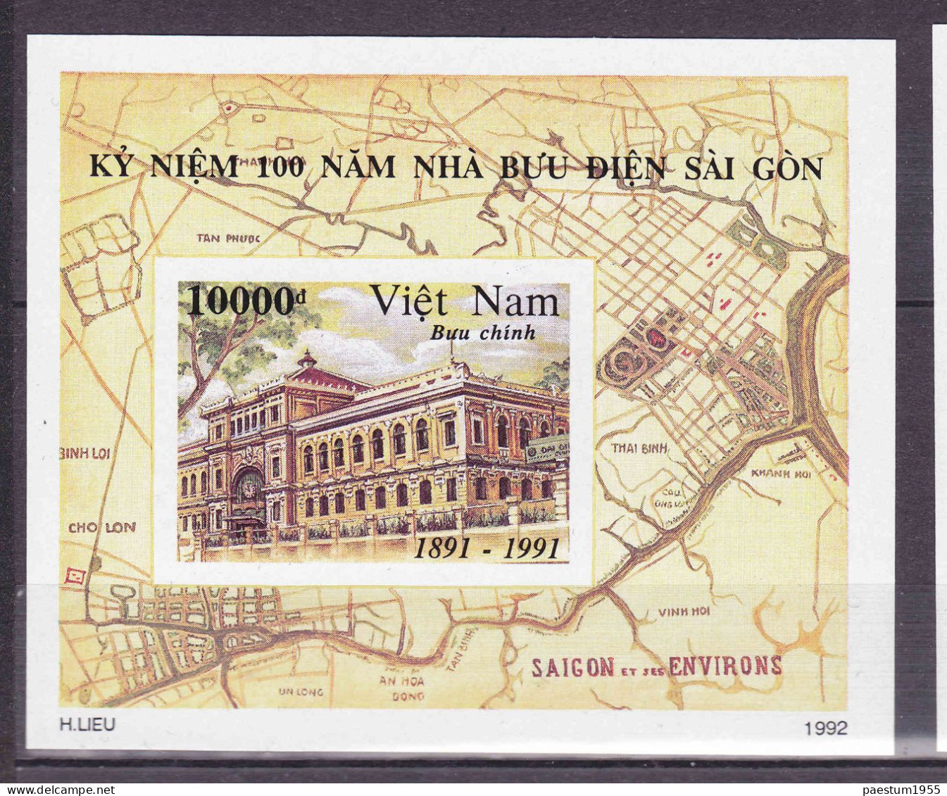 Feuillet Neuf** MNH 1992 Viêt-Nam Vietnam Centenaire De La Poste De Saïgon 1891-1991 Mi:VN BL98U Yt:VN BF75ND - Viêt-Nam