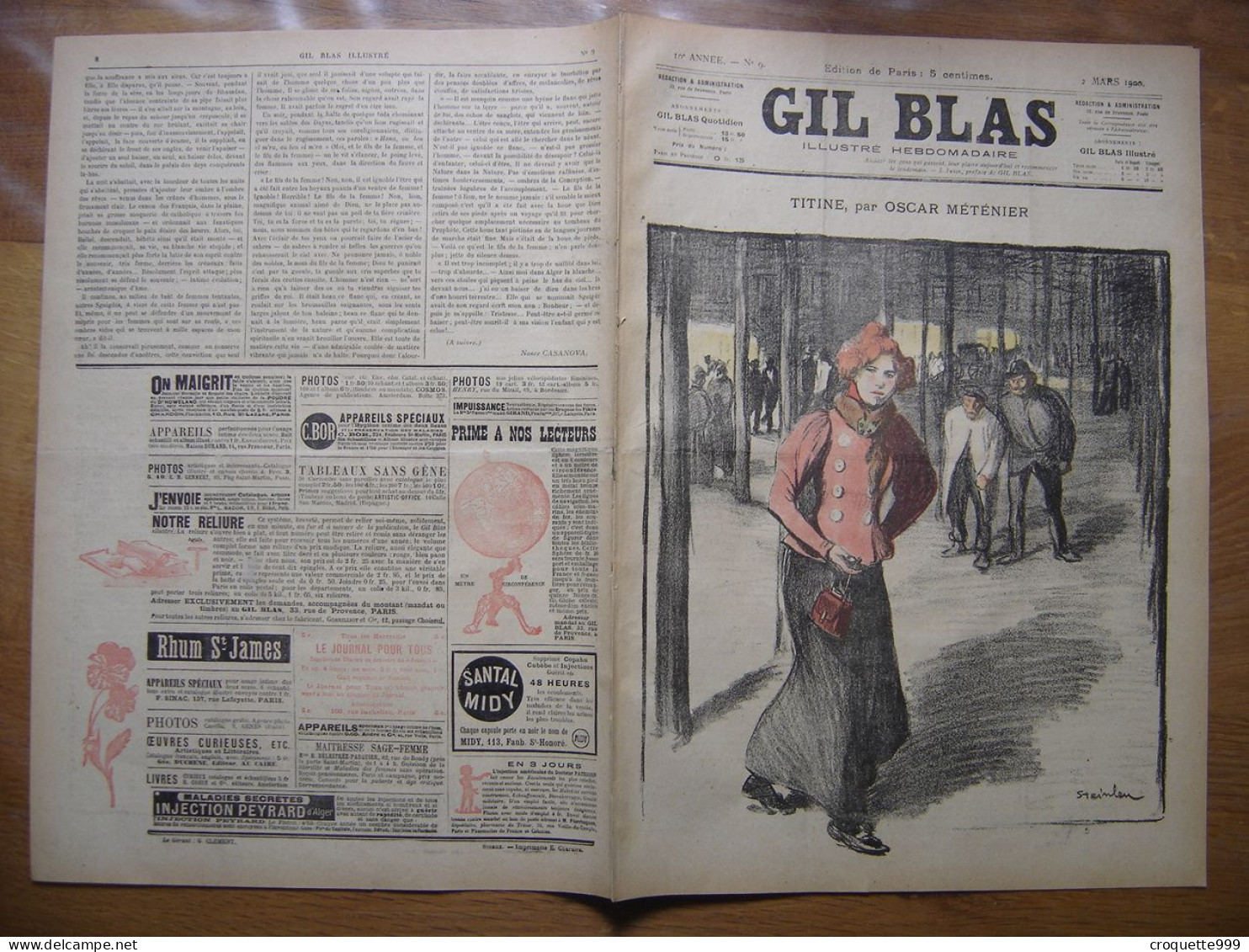 1900 GIL BLAS 9 Steinlen Jacques Debut Balluriau - Otros & Sin Clasificación
