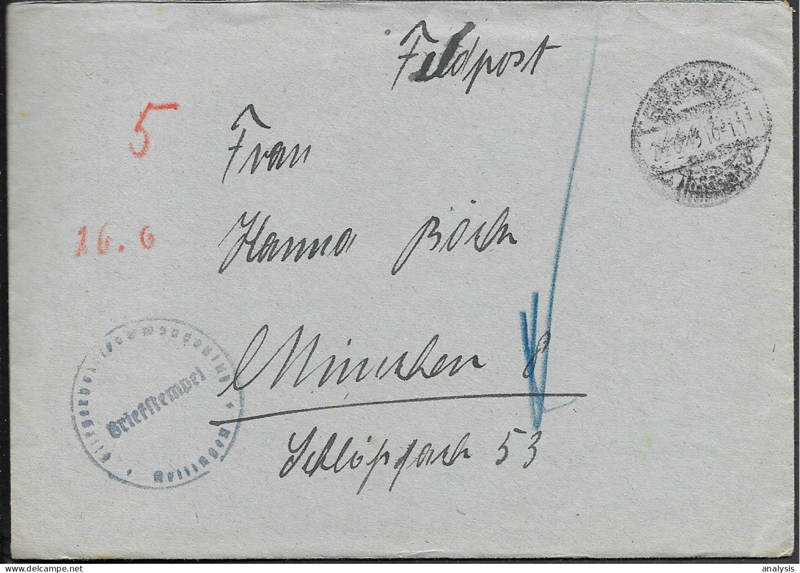 Germany WW2 Willingen Fliegerhorst Kommandantur Fieldpost Cover Mailed 1943. Flugplatz A Lager - Lettres & Documents