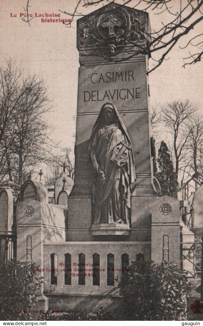 CPA - PARIS - Cimetière PÈRE-LACHAISE - Monument De Casimir DELAVIGNE Poète Lyrique - Edition C.C.C.C - Standbeelden